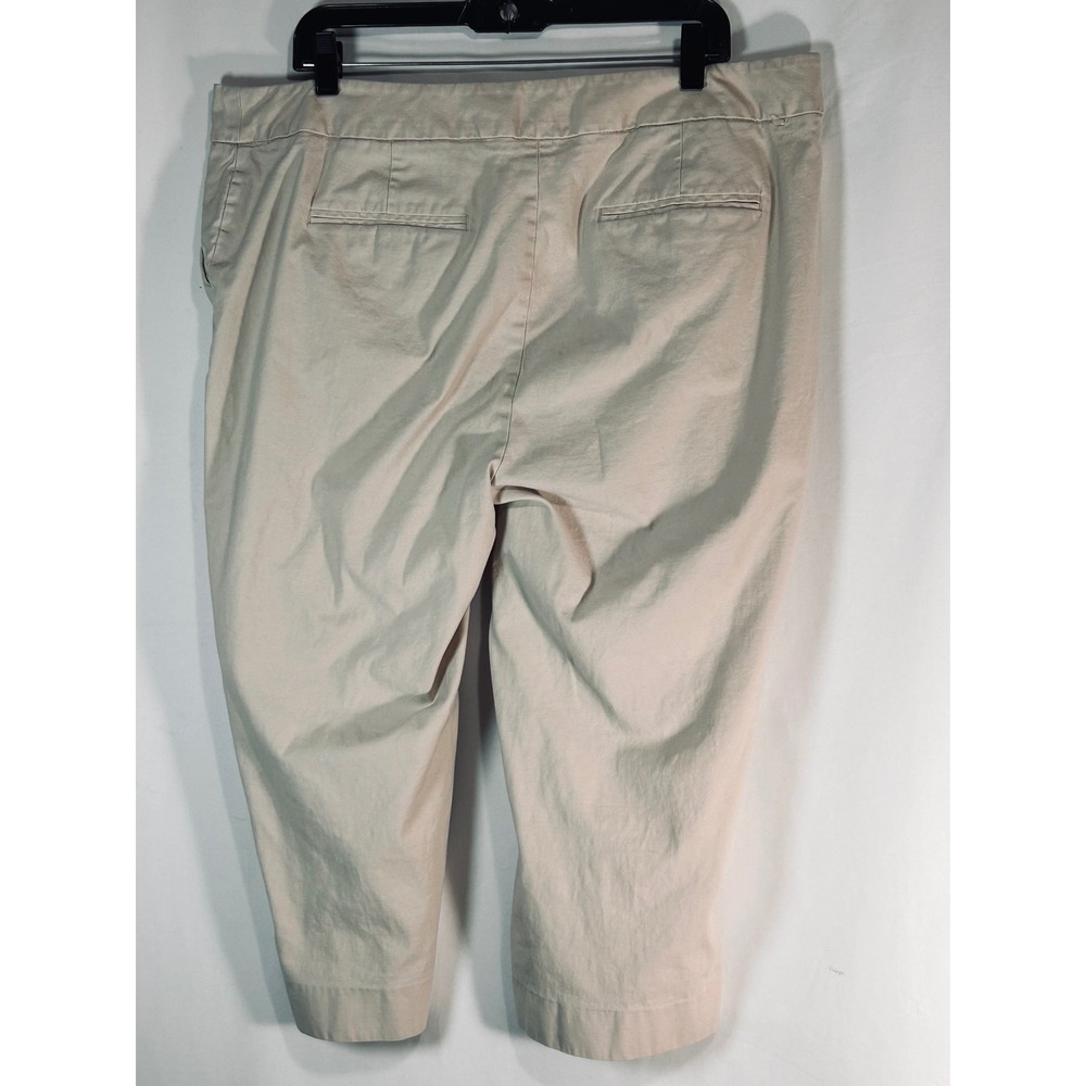 Rafaella Studio Woman Khaki Capri Pants Size 18W Tan Cropped Trousers Stretch - Picture 7 of 9